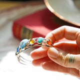 Kitchen Sink Cuff in Golden Hills, Sonoran Gem, Iron Maiden, Amber, & Kyanite - Golden Road Crafted