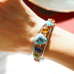 Kitchen Sink Cuff in Golden Hills, Sonoran Gem, Iron Maiden, Amber, & Kyanite - Golden Road Crafted