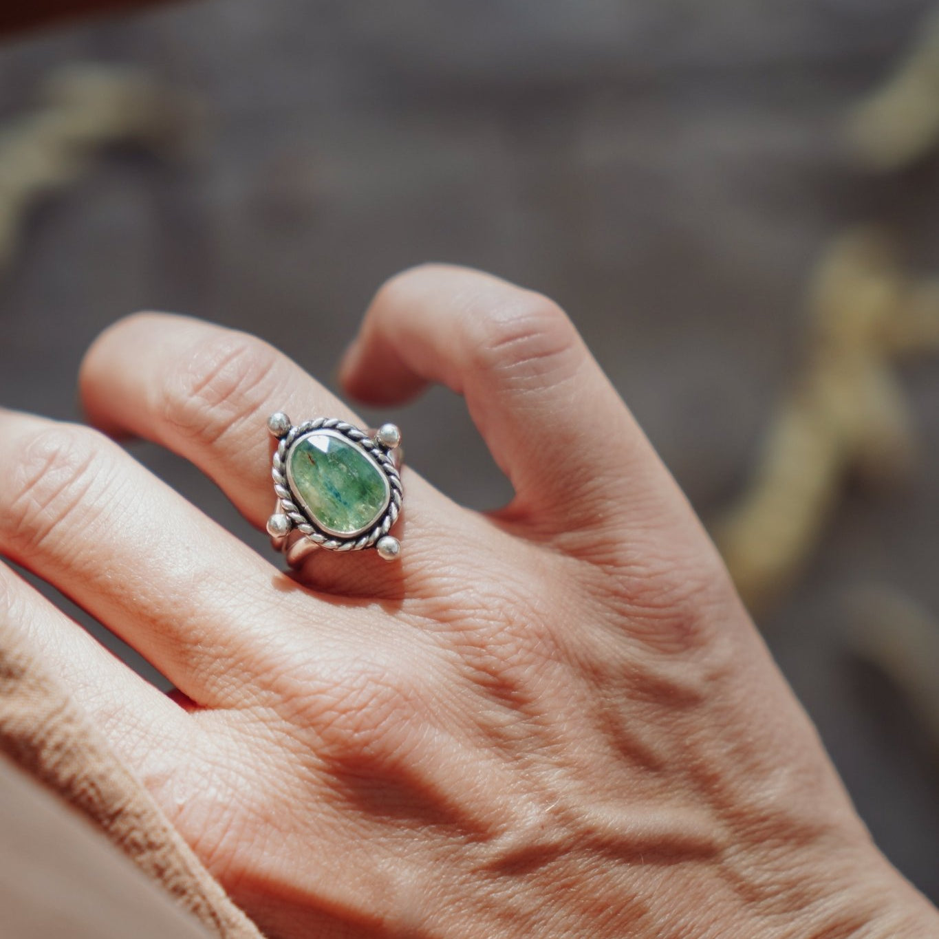 Kyanite Ring (Size 7.75) - Golden Road Crafted
