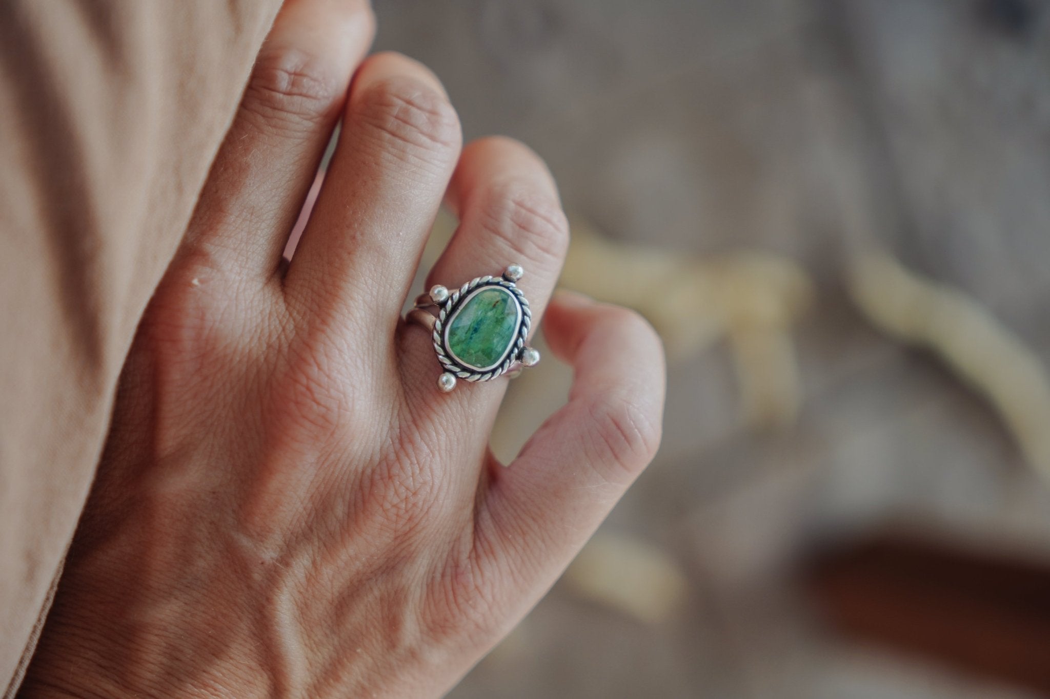 Kyanite Ring (Size 7.75) - Golden Road Crafted