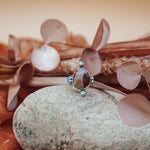 Lace Agate & Lone Mtn Turquoise Ring (Size 7) - Golden Road Crafted