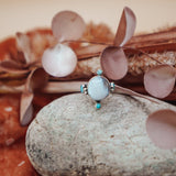 Lace Agate & Lone Mtn Turquoise Ring (Size 7) - Golden Road Crafted