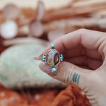 Lace Agate & Lone Mtn Turquoise Ring (Size 7) - Golden Road Crafted