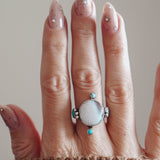 Lace Agate & Lone Mtn Turquoise Ring (Size 7) - Golden Road Crafted