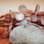 Lace Agate & Lone Mtn Turquoise Ring (Size 9) - Golden Road Crafted
