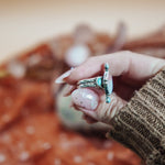 Lace Agate & Lone Mtn Turquoise Ring (Size 9) - Golden Road Crafted