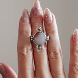 Lace Agate & Lone Mtn Turquoise Ring (Size 9) - Golden Road Crafted