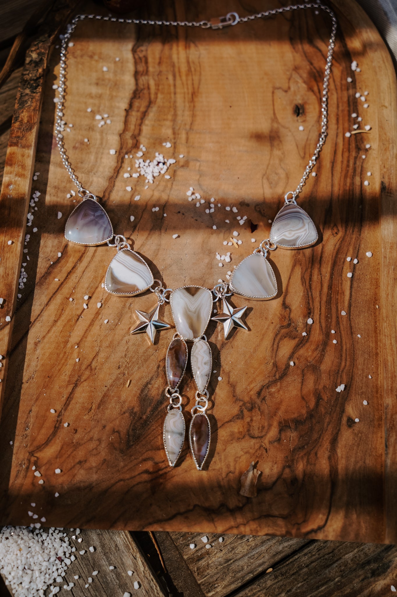Lace Agate Necklace - Golden Road Crafted