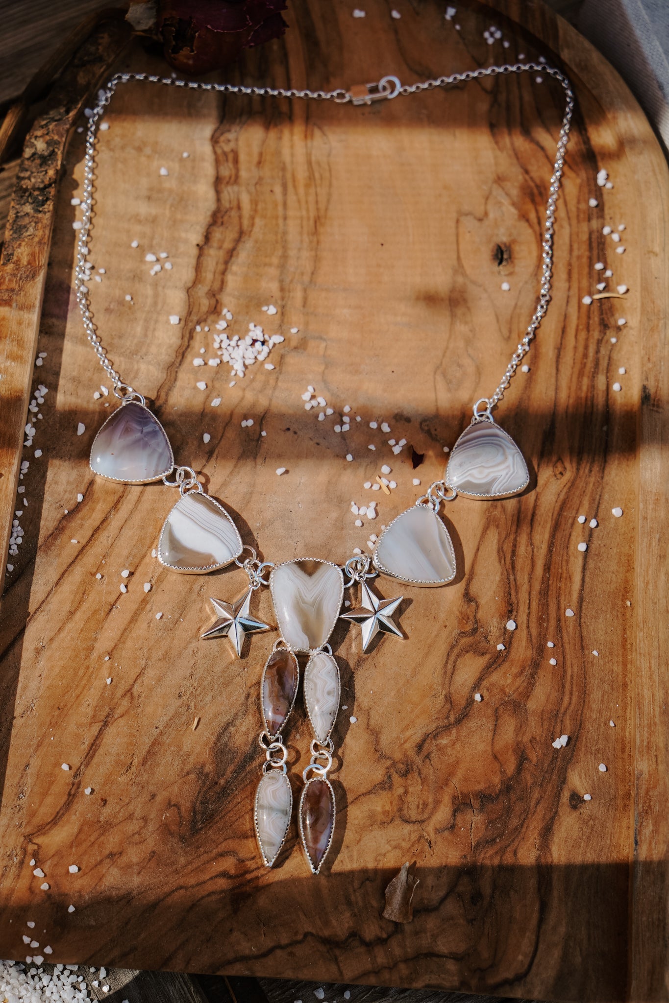Lace Agate Necklace - Golden Road Crafted