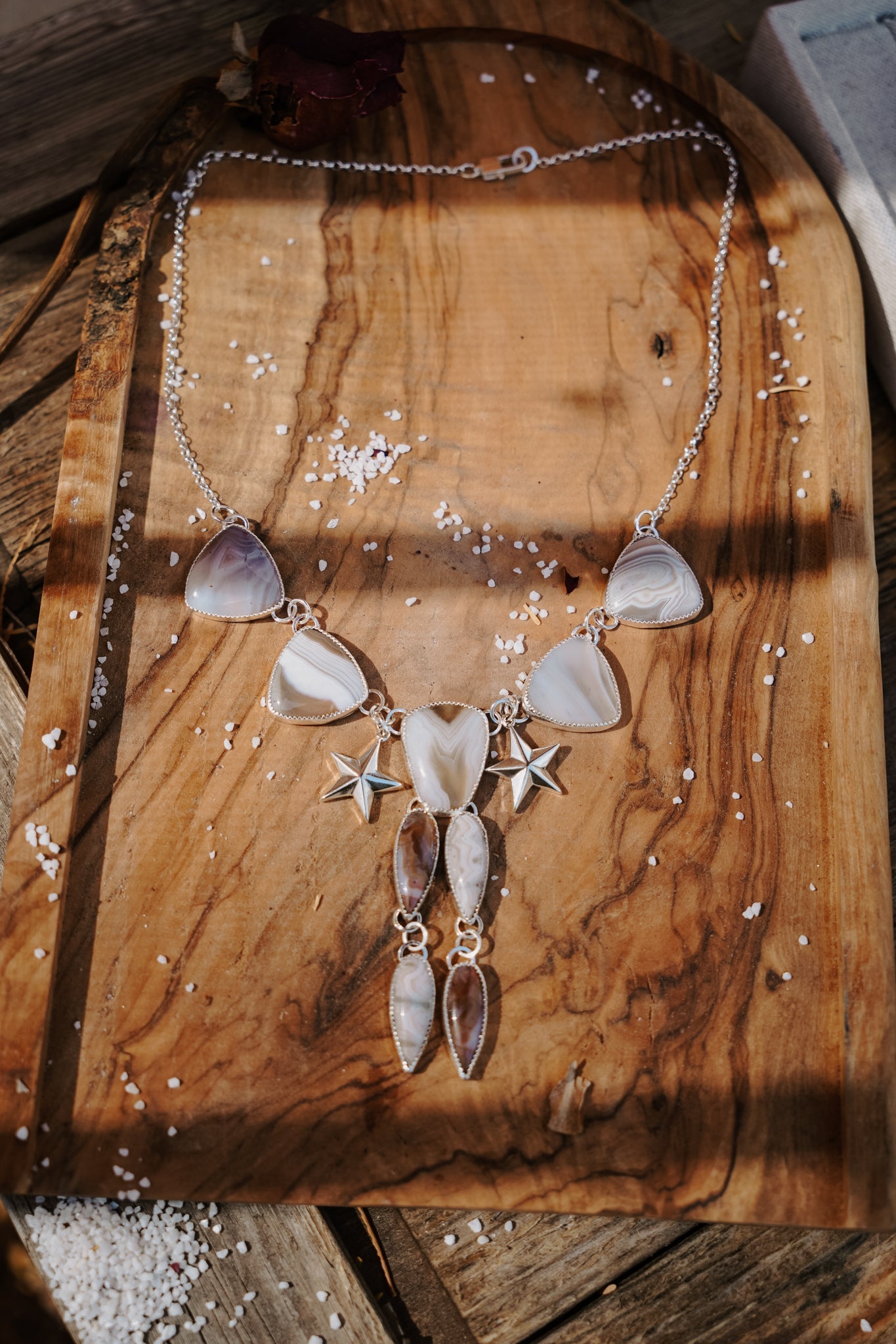Lace Agate Necklace - Golden Road Crafted