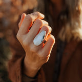 Lace Agate Ring (Size 5.5) - Golden Road Crafted