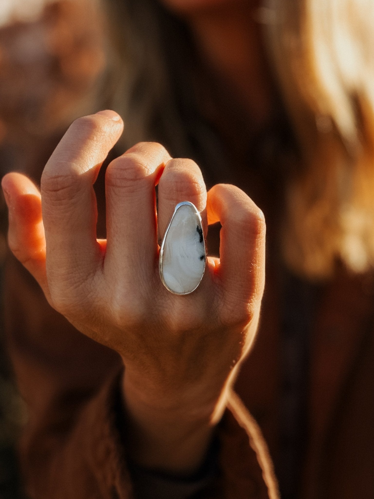 Lace Agate Ring (Size 5.5) - Golden Road Crafted