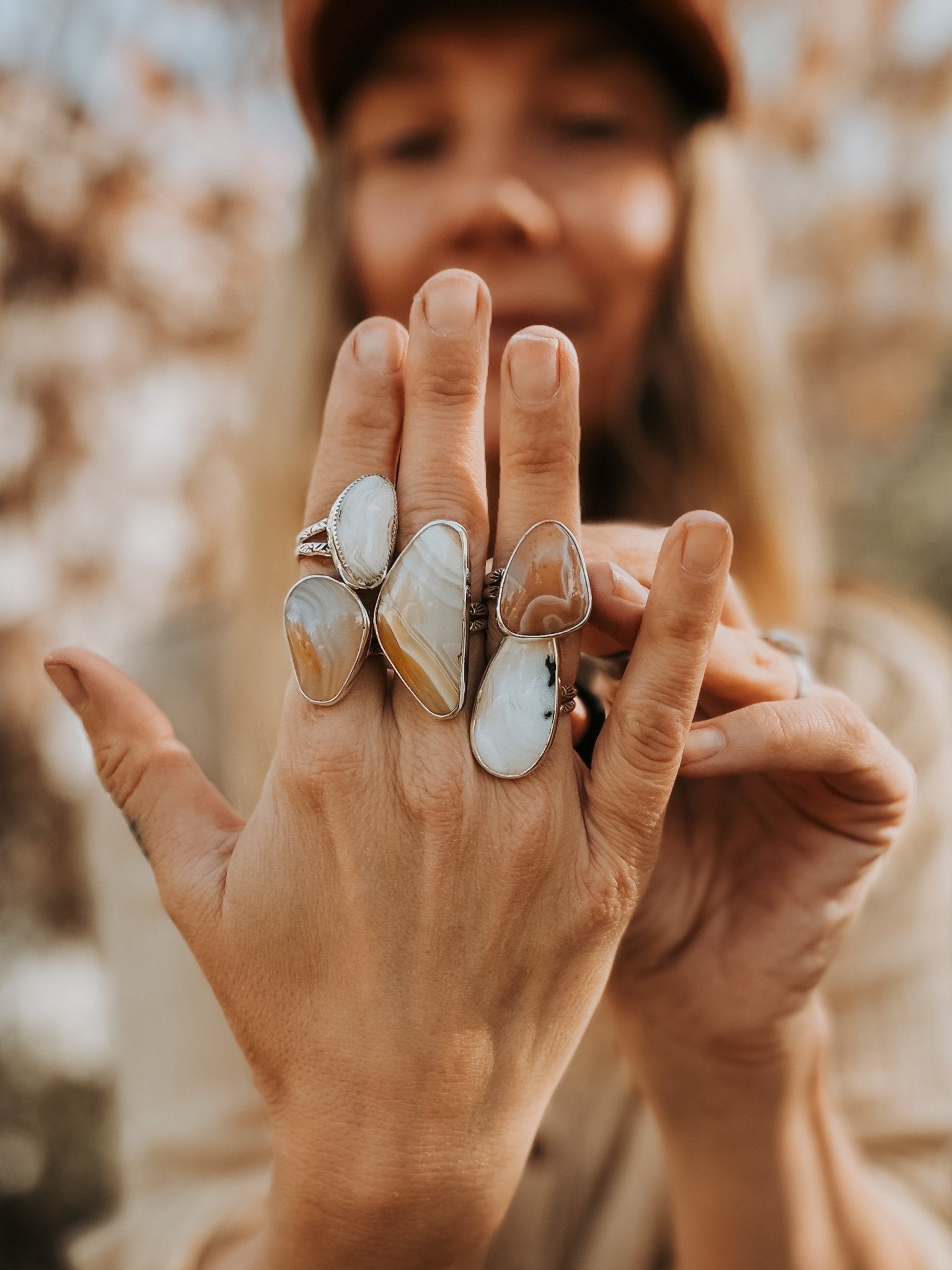 Lace Agate Ring (Size 7) - Golden Road Crafted