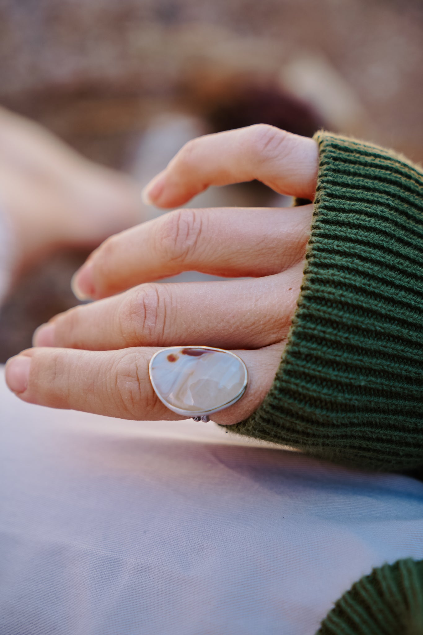 Lace Agate Ring (Size 7) - Golden Road Crafted