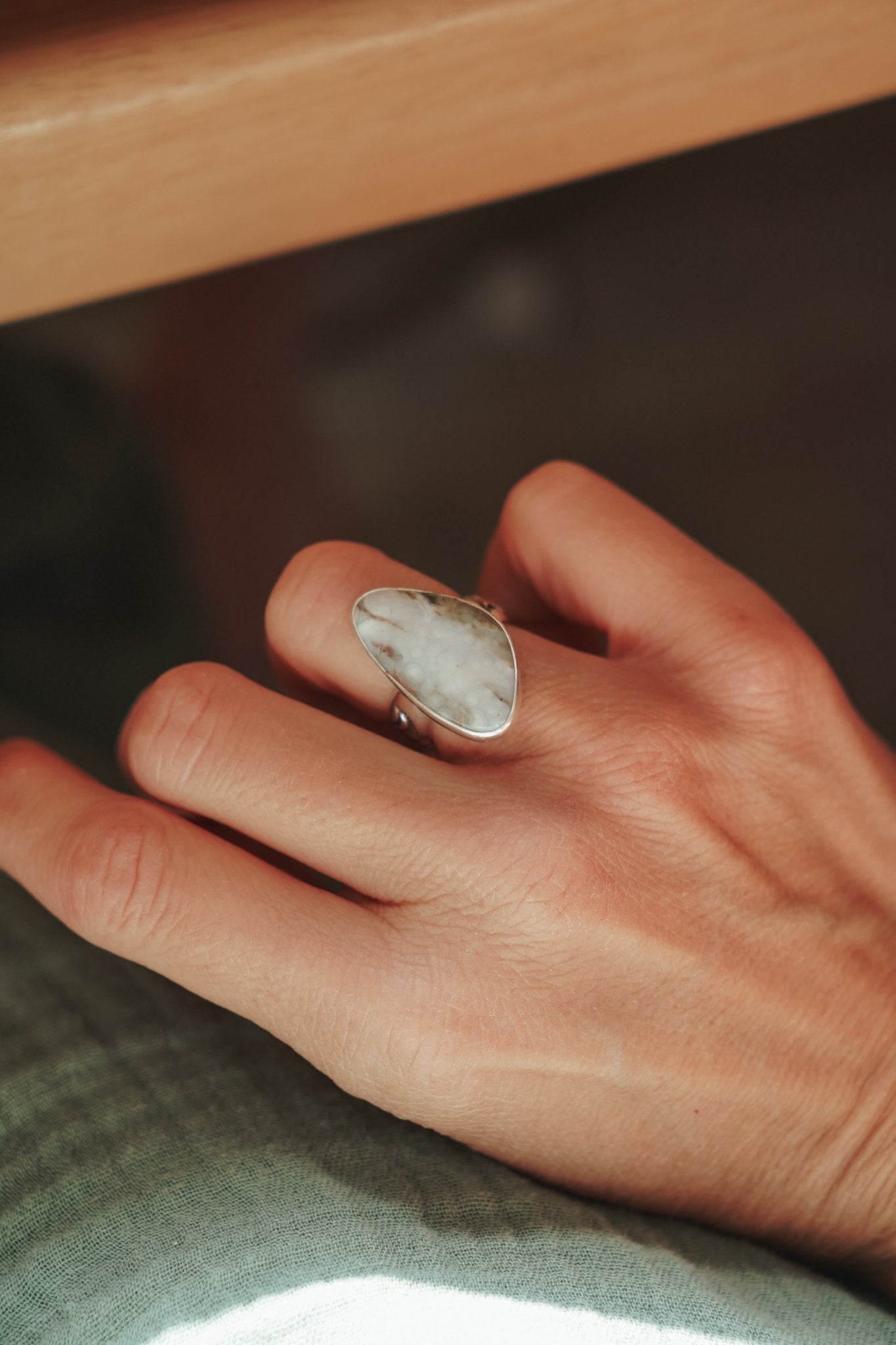 Lace Agate Ring (Size 7) - Golden Road Crafted