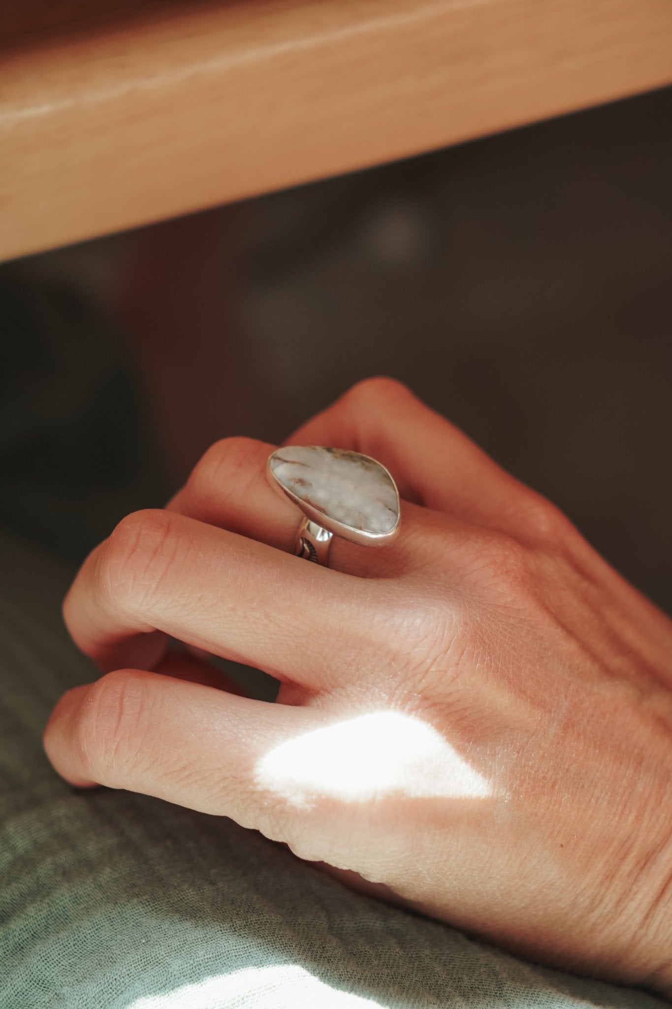 Lace Agate Ring (Size 7) - Golden Road Crafted
