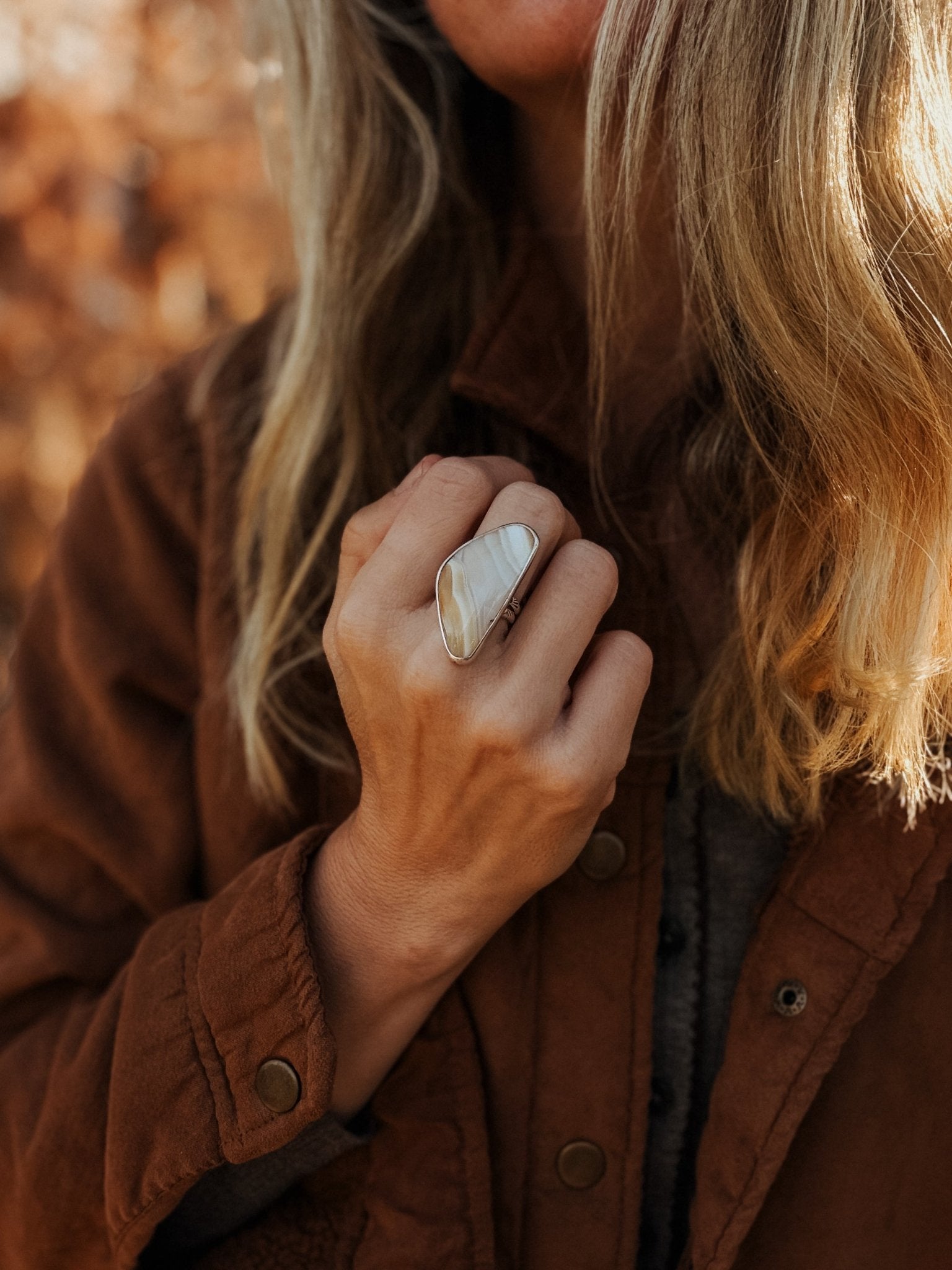 Lace Agate Ring (Size 7) - Golden Road Crafted