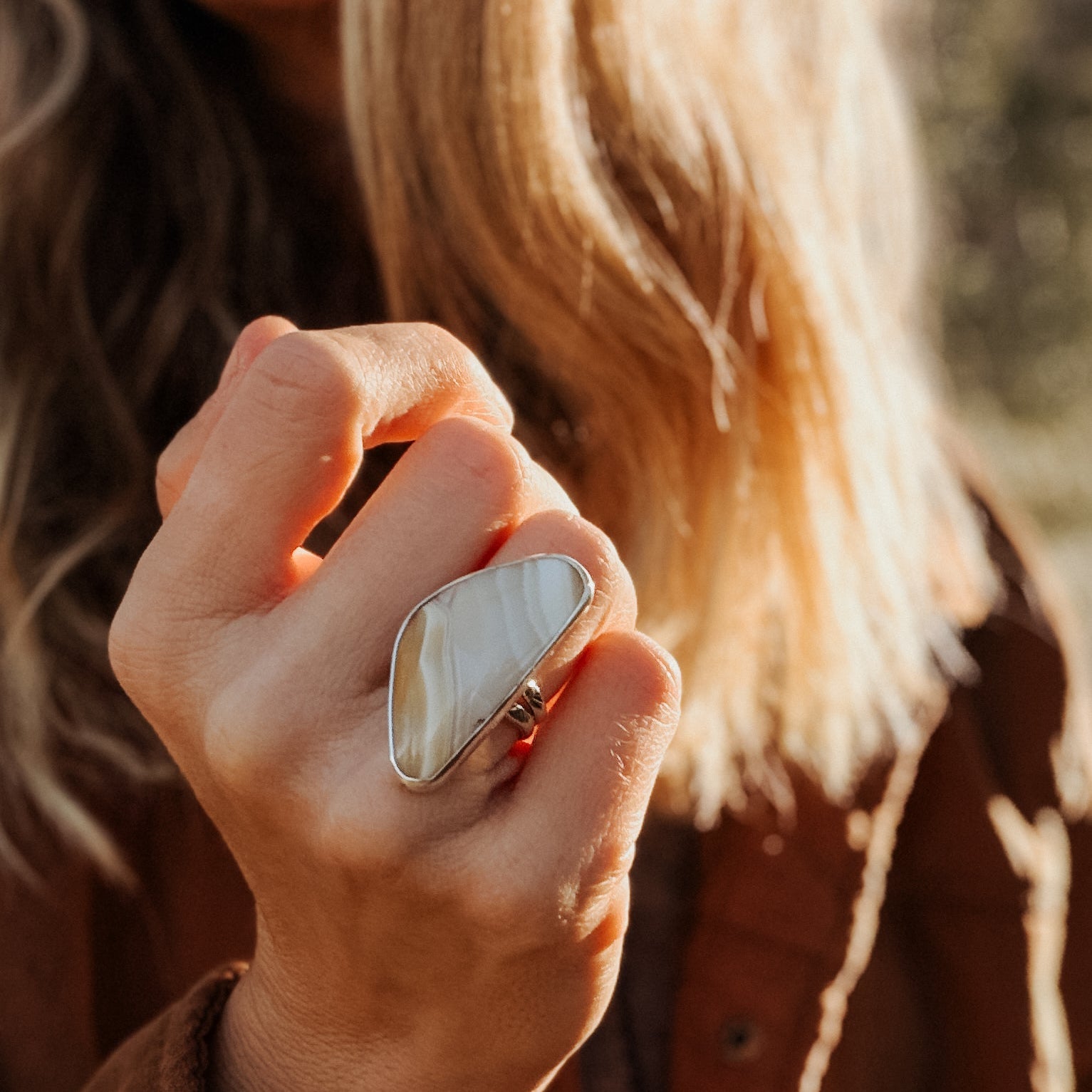 Lace Agate Ring (Size 7) - Golden Road Crafted