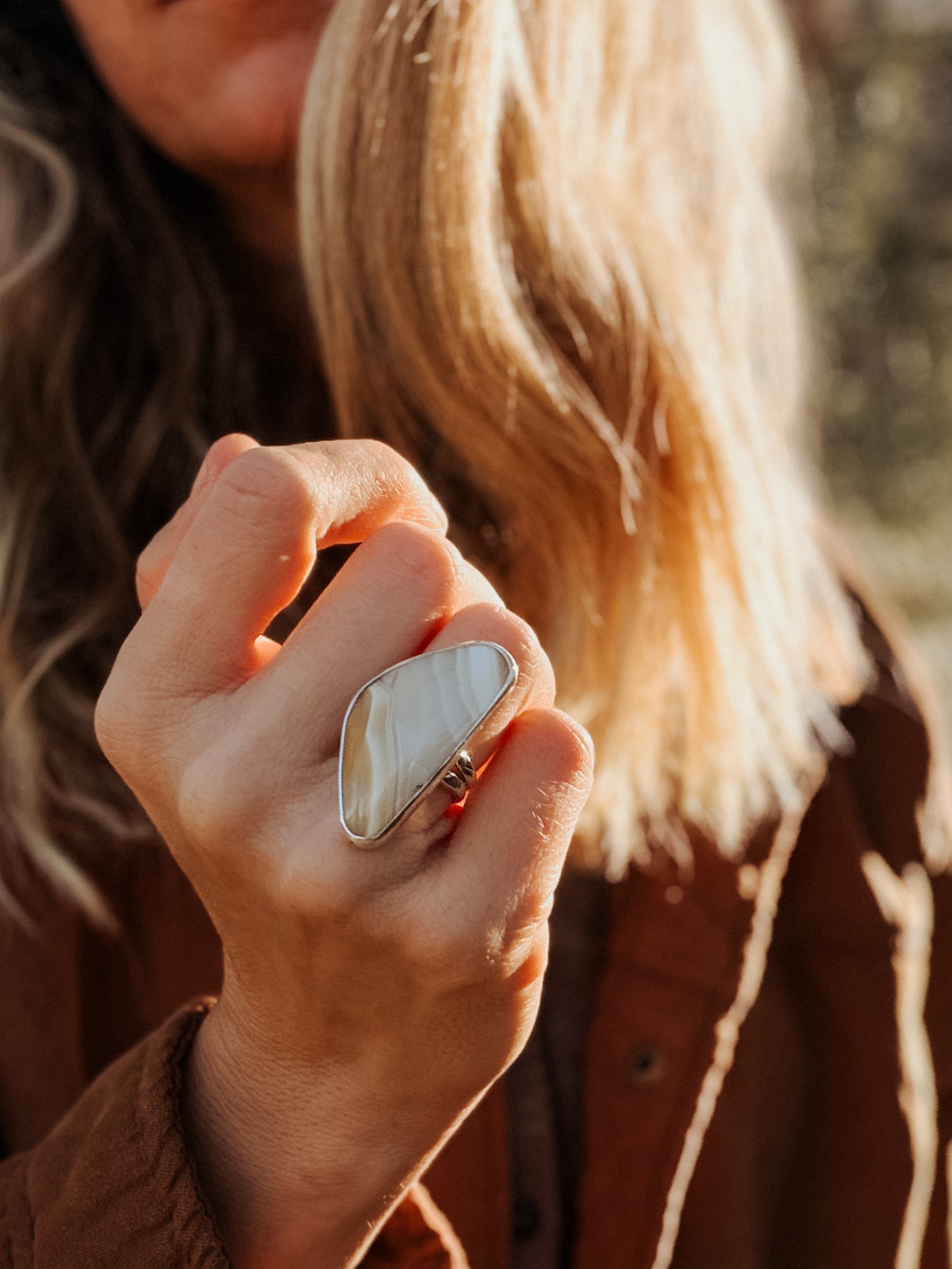 Lace Agate Ring (Size 7) - Golden Road Crafted