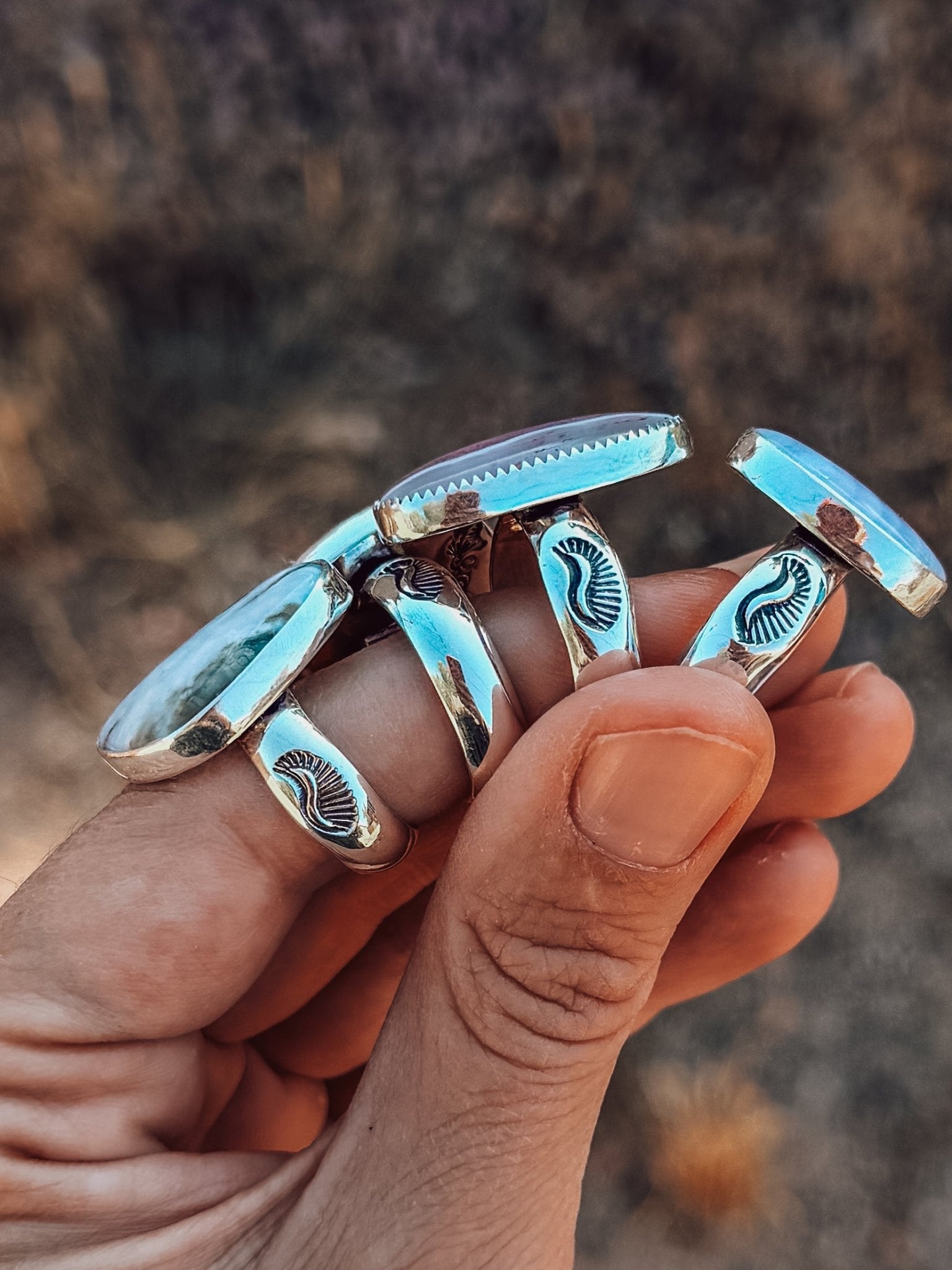 Lace Agate Ring (Size 7.5) - Golden Road Crafted