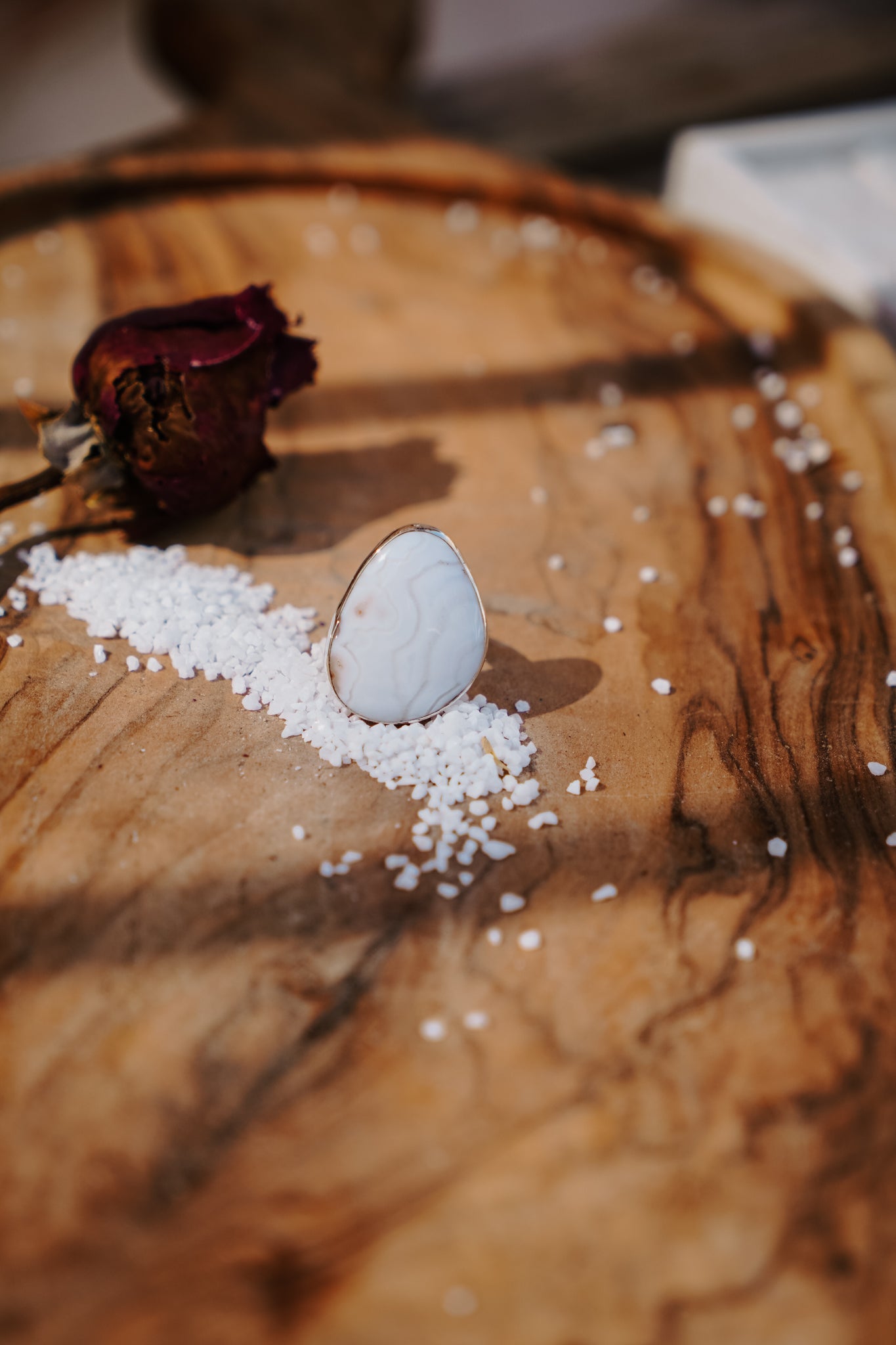 Lace Agate Ring (Size 7.5) - Golden Road Crafted