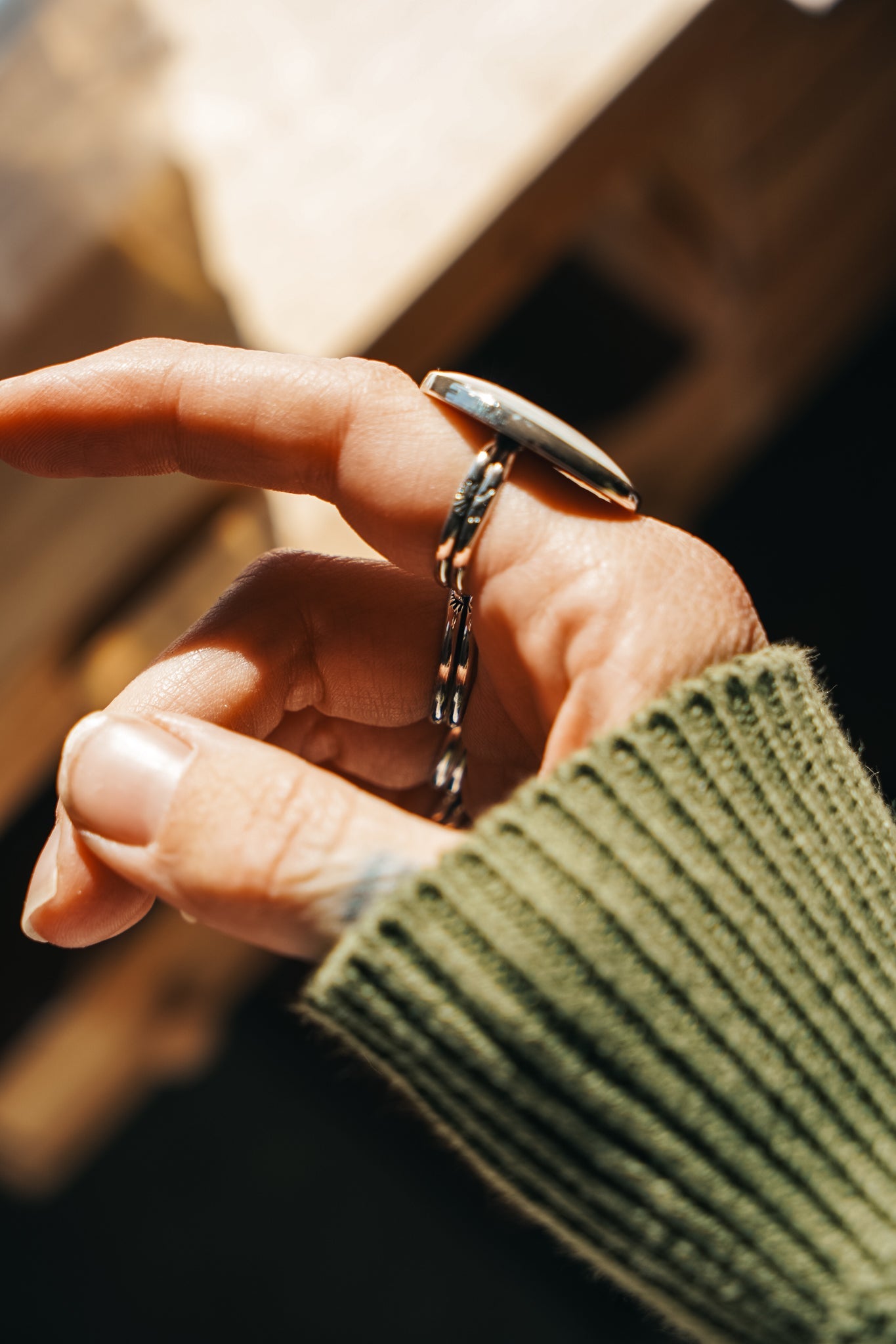 Lace Agate Ring (Size 7.5) - Golden Road Crafted