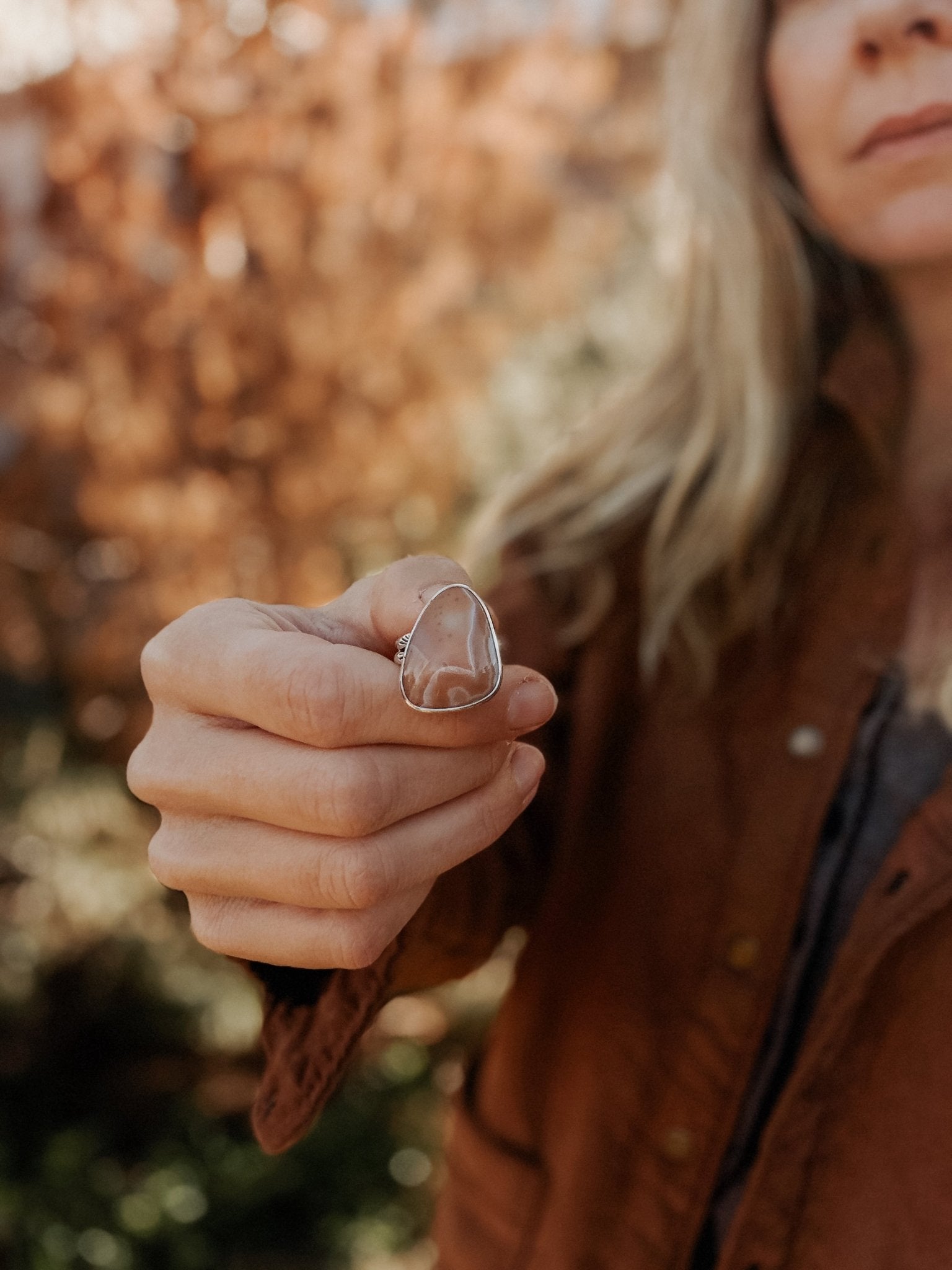 Lace Agate Ring (Size 8) - Golden Road Crafted