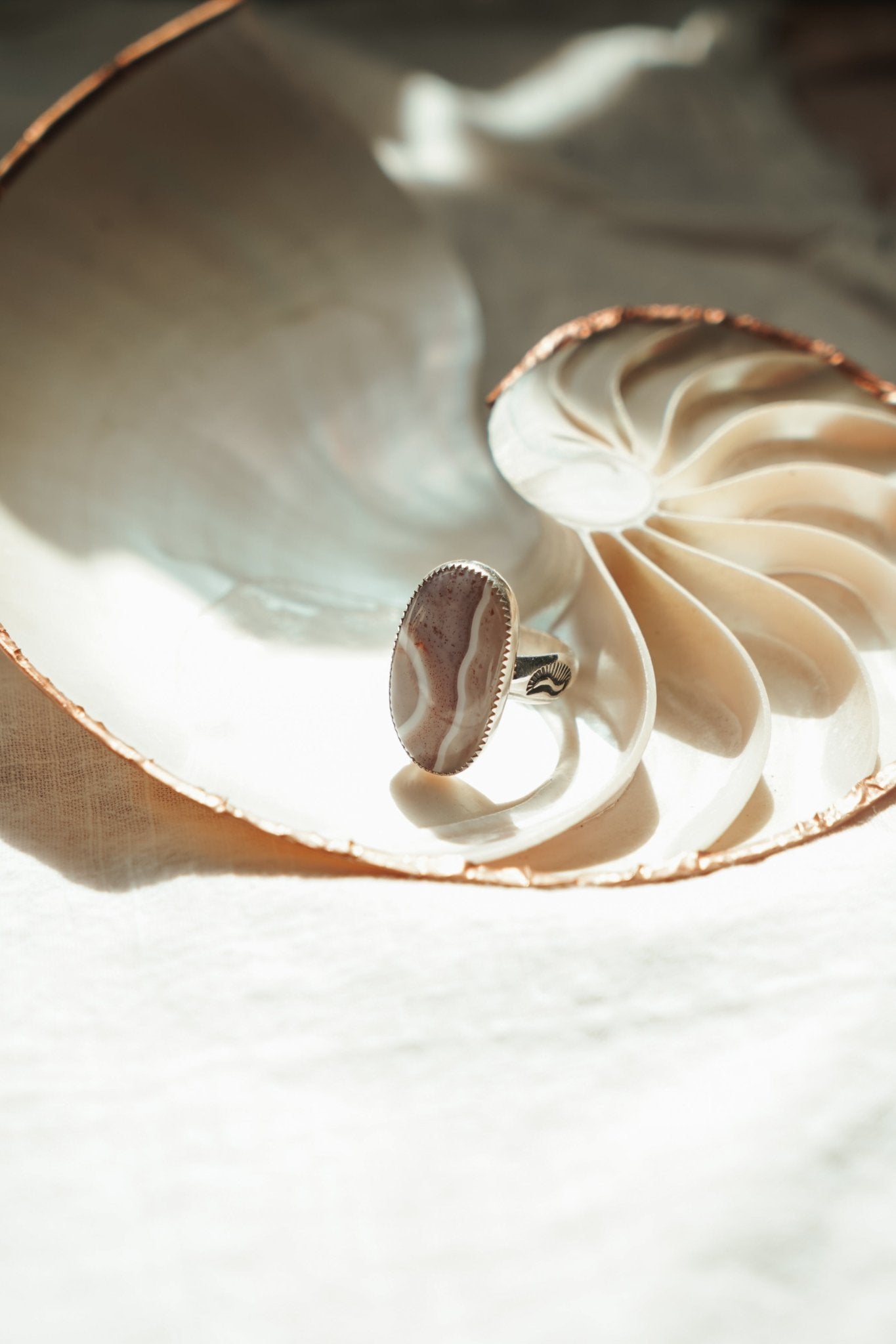 Lace Agate Ring (Size 9) - Golden Road Crafted