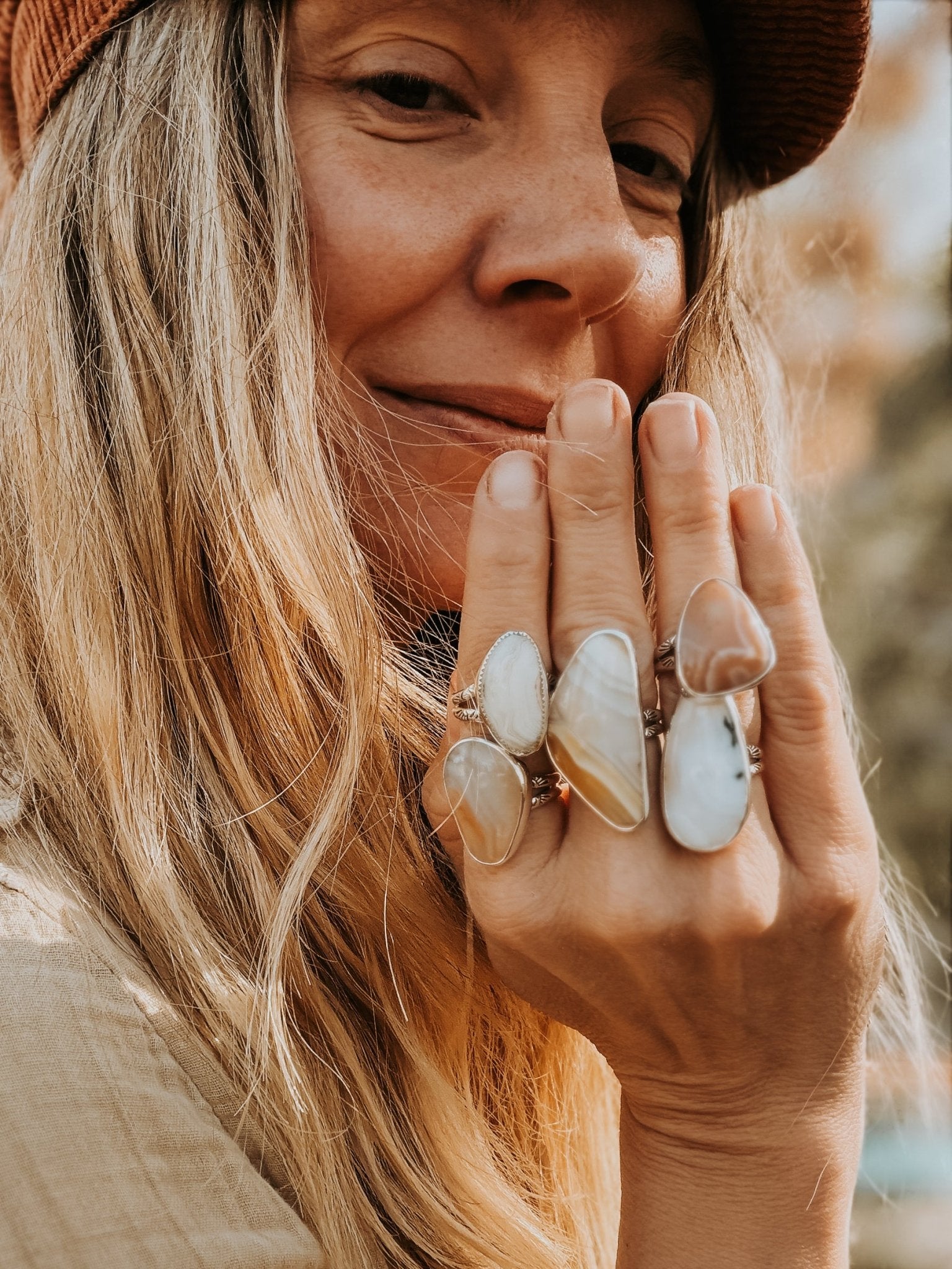 Lace Agate Ring (Size 9) - Golden Road Crafted