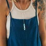Lariat in Campitos & Hubei Turquoise - Golden Road Crafted