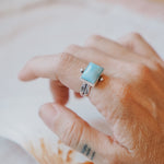 Larimar Wave Ring (Size 7) - Golden Road Crafted