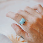 Larimar Wave Ring (Size 7) - Golden Road Crafted