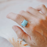 Larimar Wave Ring (Size 7) - Golden Road Crafted