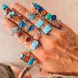 Larimar Wave Ring (Size 8.5) - Golden Road Crafted