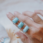 Larimar Wave Ring (Size 8.5) - Golden Road Crafted