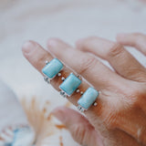 Larimar Wave Ring (Size 8.5) - Golden Road Crafted