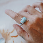 Larimar Wave Ring (Size 8.5) - Golden Road Crafted