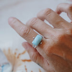 Larimar Wave Ring (Size 8.5) - Golden Road Crafted