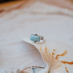 Larimar Wave Ring (Size 8.5) - Golden Road Crafted