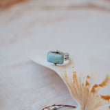 Larimar Wave Ring (Size 8.5) - Golden Road Crafted