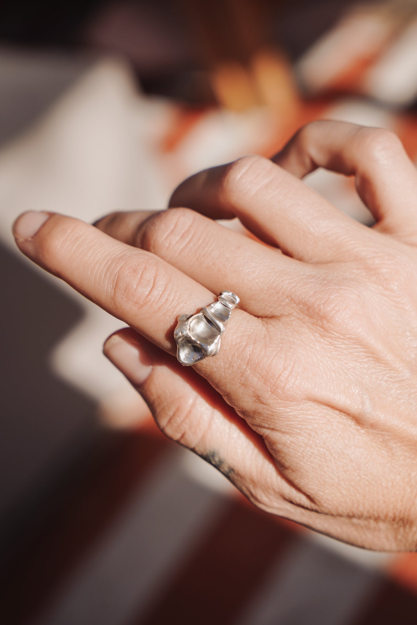 Lichen Ring (Size 8 resizeable) - Golden Road Crafted