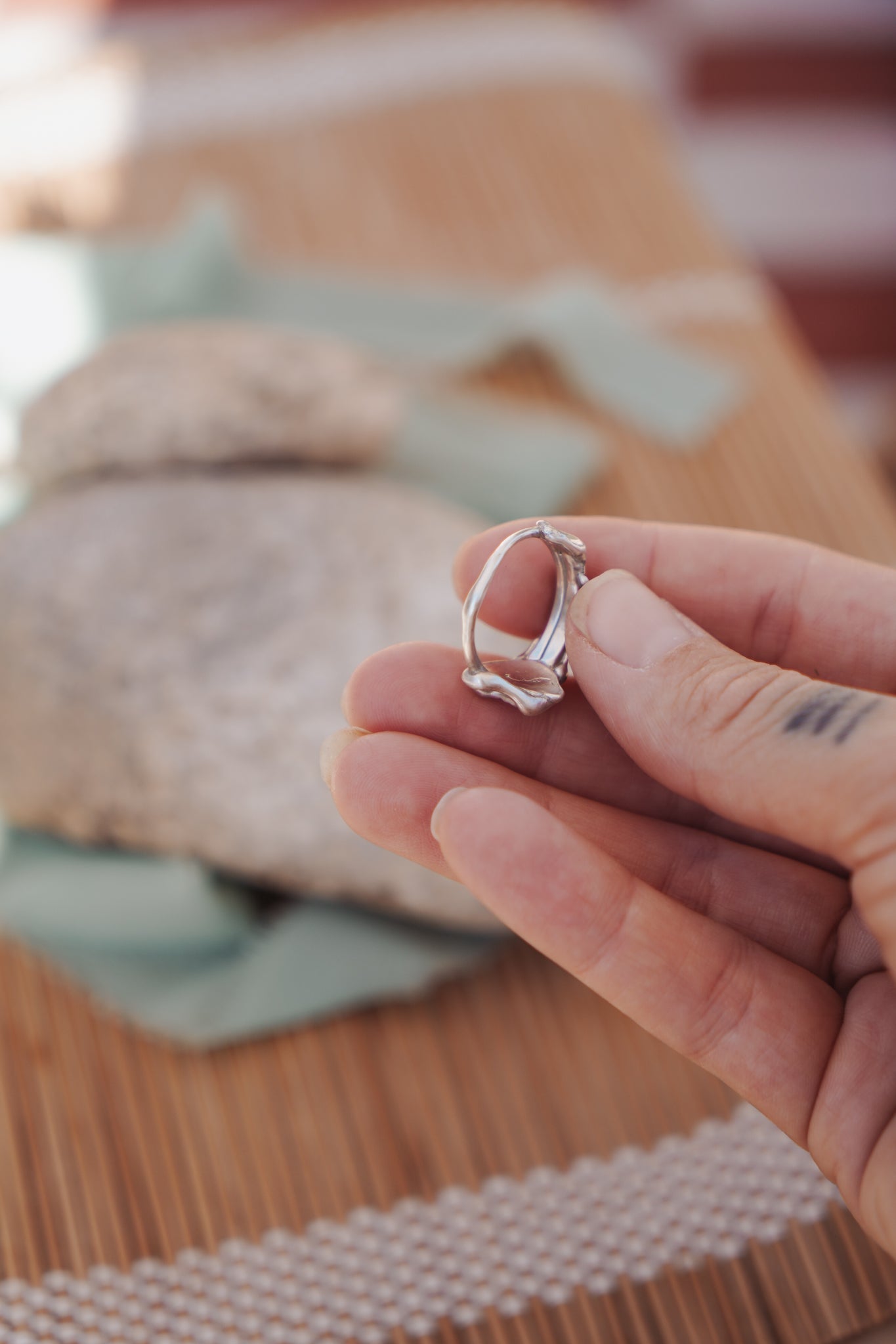 Lichen Ring (Size 8 resizeable) - Golden Road Crafted