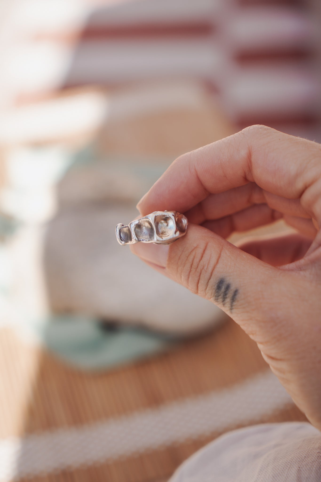 Lichen Ring (Size 8.25 resizeable) - Golden Road Crafted