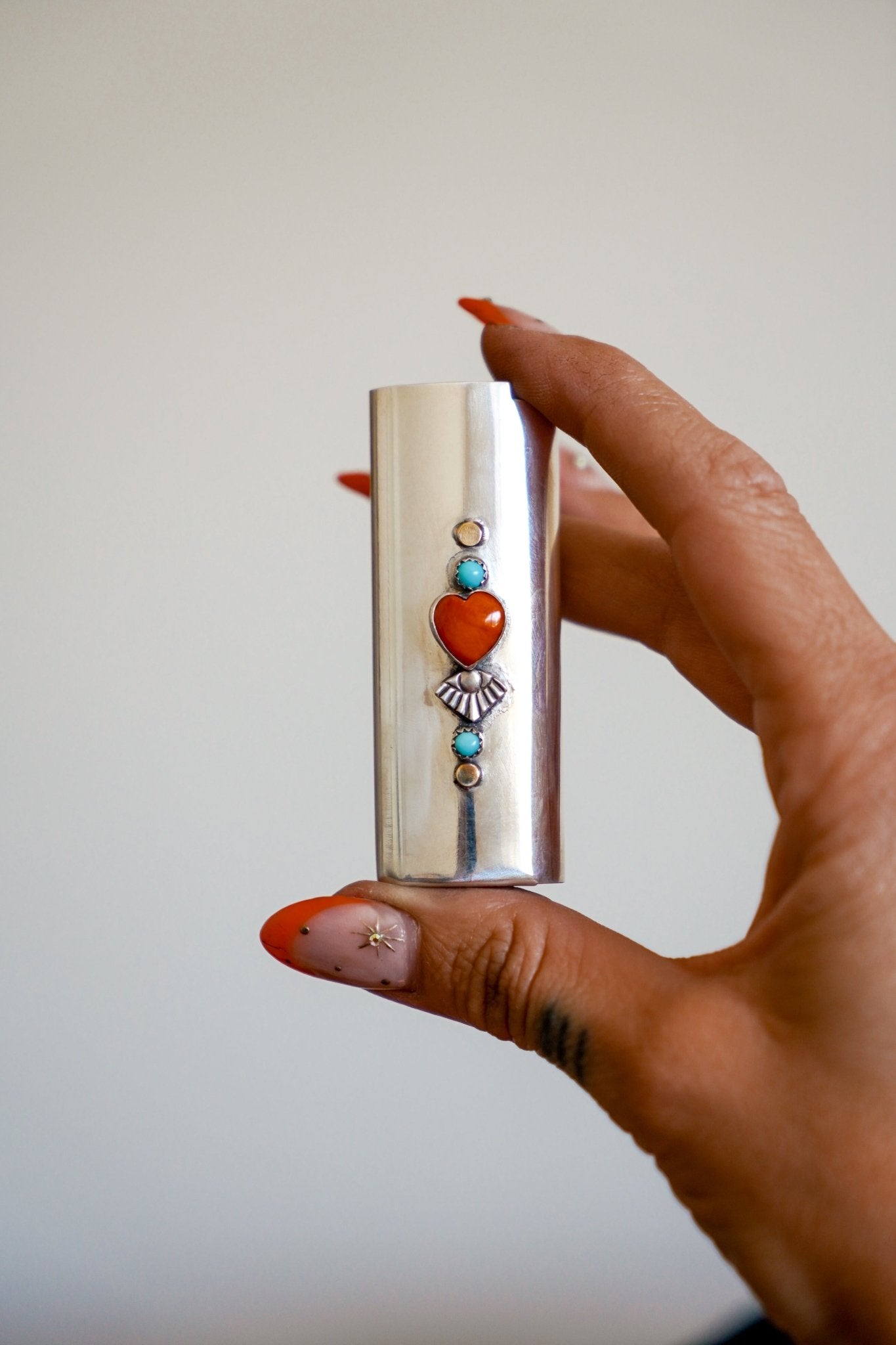 Lighter Case in Lone Mtn Turquoise & Spiny Oyster - Golden Road Crafted