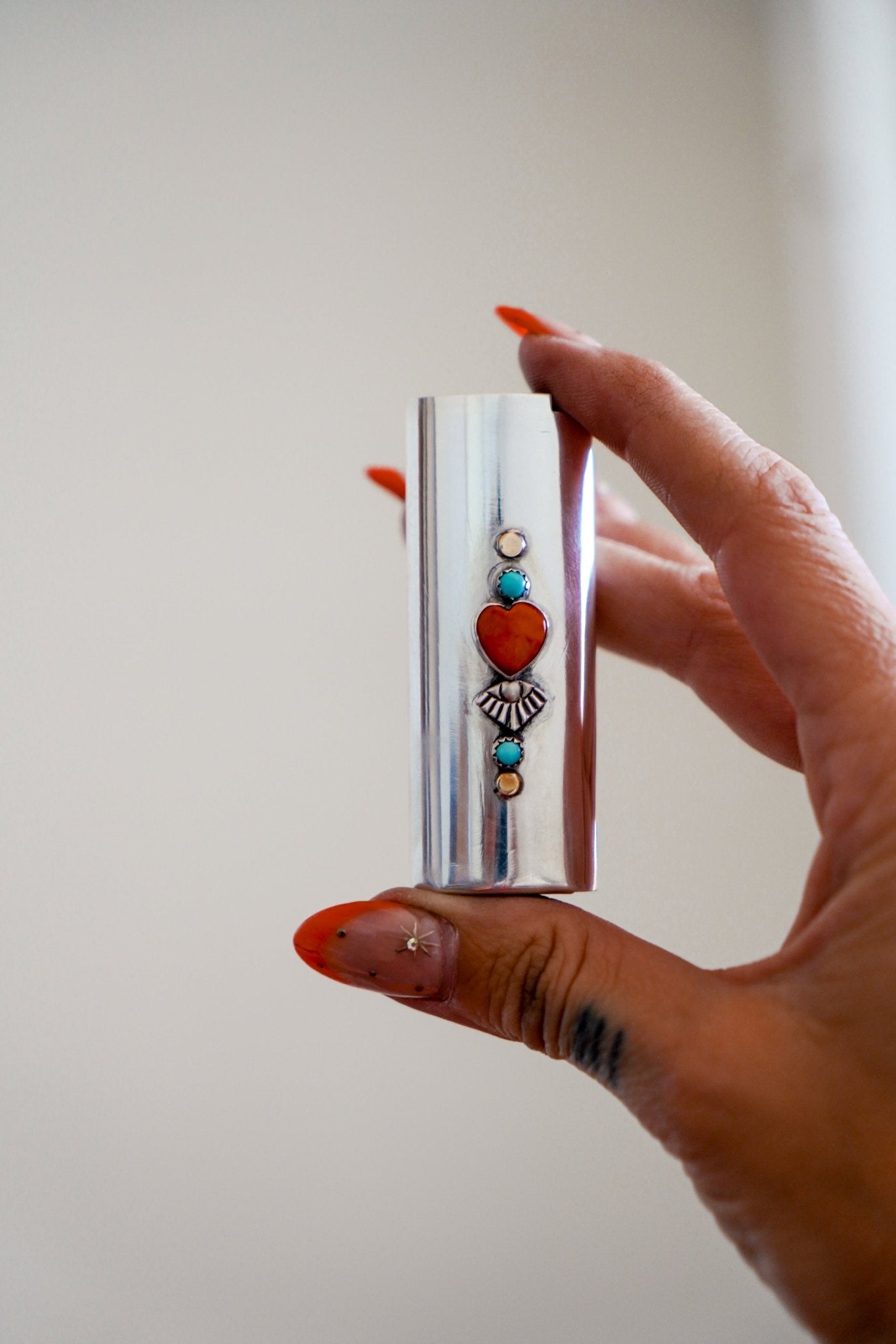 Lighter Case in Lone Mtn Turquoise & Spiny Oyster - Golden Road Crafted