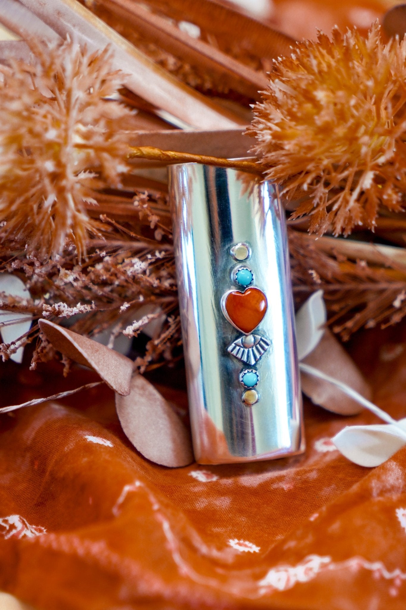Lighter Case in Lone Mtn Turquoise & Spiny Oyster - Golden Road Crafted
