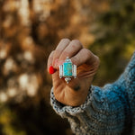 Lucky Keepsake Ring Hubei Turquoise (Size 7.75) - Golden Road Crafted