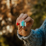 Lucky Keepsake Ring Hubei Turquoise (Size 7.75) - Golden Road Crafted