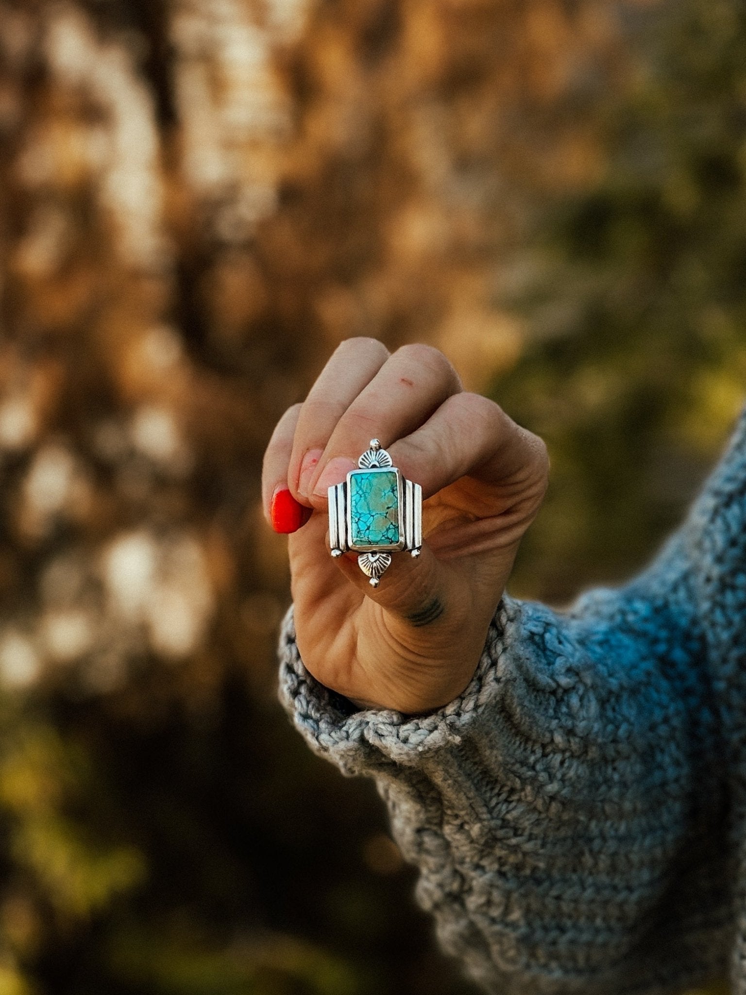 Lucky Keepsake Ring Hubei Turquoise (Size 7.75) - Golden Road Crafted