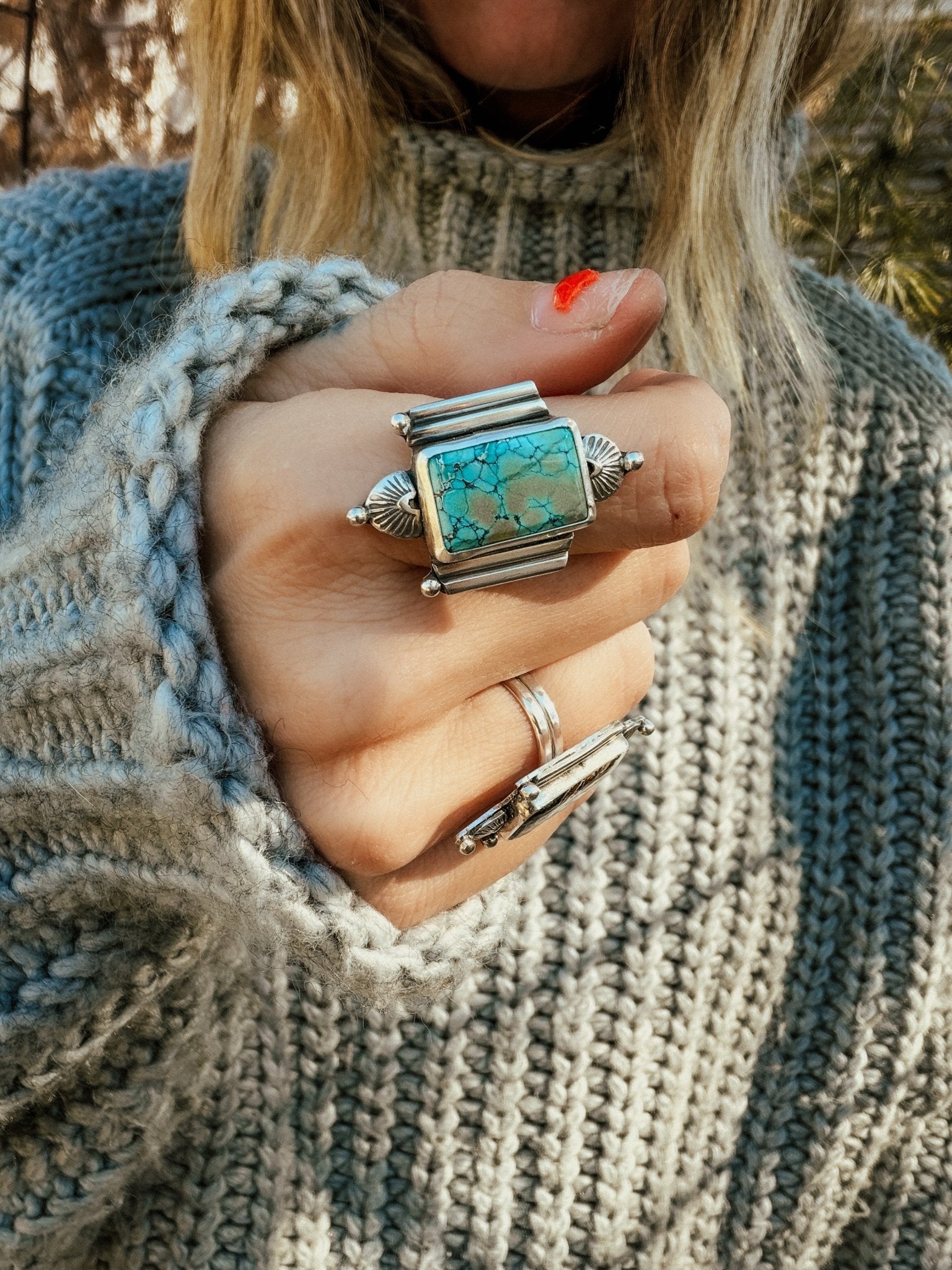 Lucky Keepsake Ring Hubei Turquoise (Size 7.75) - Golden Road Crafted